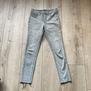 Express Skinny Jeans Mid Rise Women’s 0 Gray 4-way hyper stretch Non distressed